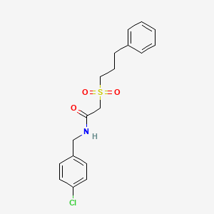 molecular formula C18H20ClNO3S B7498312 N-[(4-chlorophenyl)methyl]-2-(3-phenylpropylsulfonyl)acetamide 
