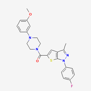 molecular formula C24H23FN4O2S B7498314 [1-(4-Fluorophenyl)-3-methylthieno[2,3-c]pyrazol-5-yl]-[4-(3-methoxyphenyl)piperazin-1-yl]methanone 