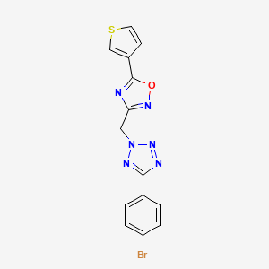 3-[[5-(4-Bromophenyl)tetrazol-2-yl]methyl]-5-thiophen-3-yl-1,2,4-oxadiazole