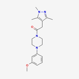 1-[4-(3-Methoxyphenyl)piperazin-1-yl]-2-(1,3,5-trimethylpyrazol-4-yl)ethanone