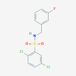 molecular formula C13H10Cl2FNO2S B7498357 2,5-dichloro-N-[(3-fluorophenyl)methyl]benzenesulfonamide 