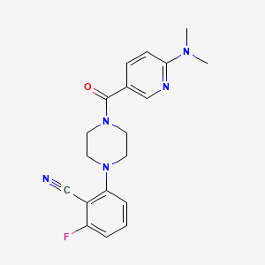 2-[4-[6-(Dimethylamino)pyridine-3-carbonyl]piperazin-1-yl]-6-fluorobenzonitrile