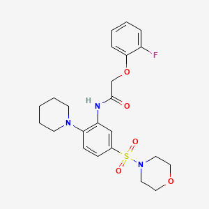 molecular formula C23H28FN3O5S B7498381 2-(2-fluorophenoxy)-N-(5-morpholin-4-ylsulfonyl-2-piperidin-1-ylphenyl)acetamide 