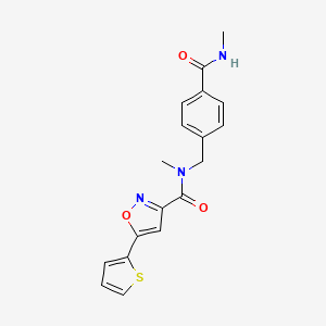 N-methyl-N-[[4-(methylcarbamoyl)phenyl]methyl]-5-thiophen-2-yl-1,2-oxazole-3-carboxamide