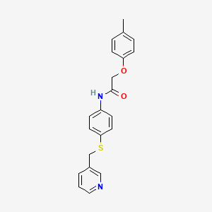 molecular formula C21H20N2O2S B7498439 2-(4-methylphenoxy)-N-[4-(pyridin-3-ylmethylsulfanyl)phenyl]acetamide 