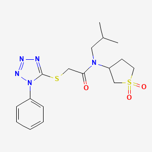 N-(1,1-dioxothiolan-3-yl)-N-(2-methylpropyl)-2-(1-phenyltetrazol-5-yl)sulfanylacetamide
