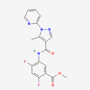 Methyl 2,4-difluoro-5-[(5-methyl-1-pyridin-2-ylpyrazole-4-carbonyl)amino]benzoate