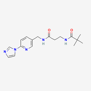 N-[3-[(6-imidazol-1-ylpyridin-3-yl)methylamino]-3-oxopropyl]-2,2-dimethylpropanamide