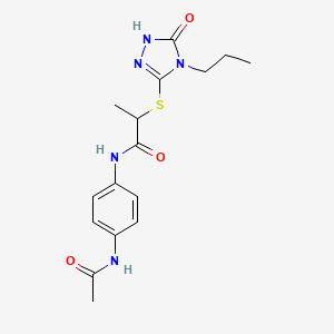 molecular formula C16H21N5O3S B7498516 N-(4-acetamidophenyl)-2-[(5-oxo-4-propyl-1H-1,2,4-triazol-3-yl)sulfanyl]propanamide 