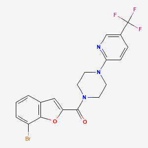 molecular formula C19H15BrF3N3O2 B7498545 (7-Bromo-1-benzofuran-2-yl)-[4-[5-(trifluoromethyl)pyridin-2-yl]piperazin-1-yl]methanone 