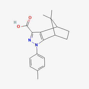 10,10-Dimethyl-3-(4-methylphenyl)-3,4-diazatricyclo[5.2.1.02,6]deca-2(6),4-diene-5-carboxylic acid