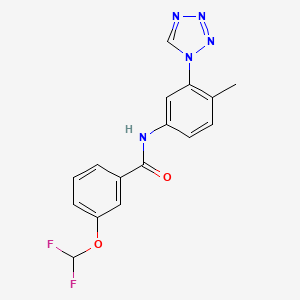 molecular formula C16H13F2N5O2 B7498572 3-(difluoromethoxy)-N-[4-methyl-3-(tetrazol-1-yl)phenyl]benzamide 