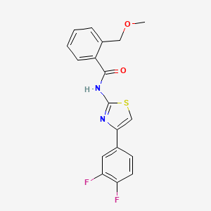 molecular formula C18H14F2N2O2S B7498600 N-[4-(3,4-difluorophenyl)-1,3-thiazol-2-yl]-2-(methoxymethyl)benzamide 