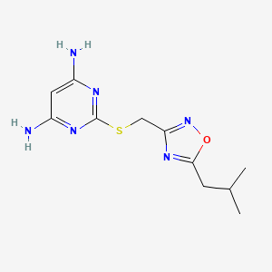 2-[[5-(2-Methylpropyl)-1,2,4-oxadiazol-3-yl]methylsulfanyl]pyrimidine-4,6-diamine