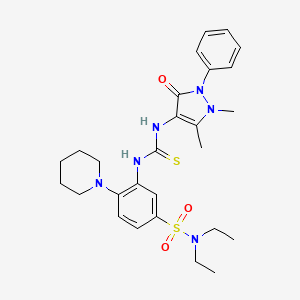 1-[5-(Diethylsulfamoyl)-2-piperidin-1-ylphenyl]-3-(1,5-dimethyl-3-oxo-2-phenylpyrazol-4-yl)thiourea