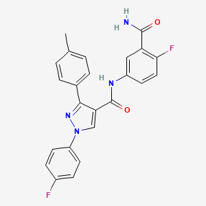 N-(3-carbamoyl-4-fluorophenyl)-1-(4-fluorophenyl)-3-(4-methylphenyl)pyrazole-4-carboxamide