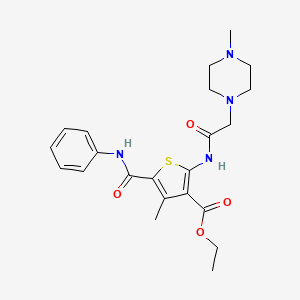 Ethyl 4-methyl-2-[[2-(4-methylpiperazin-1-yl)acetyl]amino]-5-(phenylcarbamoyl)thiophene-3-carboxylate