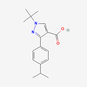 molecular formula C17H22N2O2 B7498691 1-Tert-butyl-3-(4-propan-2-ylphenyl)pyrazole-4-carboxylic acid 
