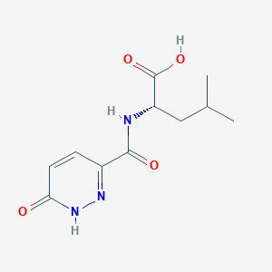 molecular formula C11H15N3O4 B7498700 (2S)-4-methyl-2-[(6-oxo-1H-pyridazine-3-carbonyl)amino]pentanoic acid 