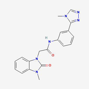 molecular formula C19H18N6O2 B7498715 2-(3-methyl-2-oxobenzimidazol-1-yl)-N-[3-(4-methyl-1,2,4-triazol-3-yl)phenyl]acetamide 