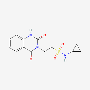 molecular formula C13H15N3O4S B7498717 N-cyclopropyl-2-(2,4-dioxo-1H-quinazolin-3-yl)ethanesulfonamide 