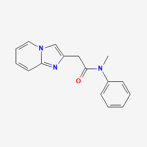molecular formula C16H15N3O B7498732 2-imidazo[1,2-a]pyridin-2-yl-N-methyl-N-phenylacetamide 