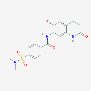 molecular formula C18H18FN3O4S B7498753 4-(dimethylsulfamoyl)-N-(6-fluoro-2-oxo-3,4-dihydro-1H-quinolin-7-yl)benzamide 