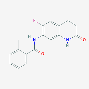 molecular formula C17H15FN2O2 B7498755 N-(6-fluoro-2-oxo-3,4-dihydro-1H-quinolin-7-yl)-2-methylbenzamide 