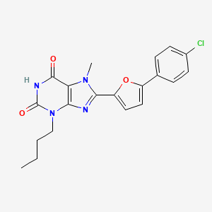 molecular formula C20H19ClN4O3 B7498763 3-Butyl-8-[5-(4-chlorophenyl)furan-2-yl]-7-methylpurine-2,6-dione 