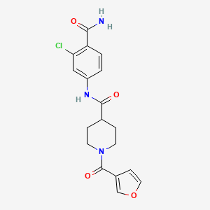molecular formula C18H18ClN3O4 B7498814 N-(4-carbamoyl-3-chlorophenyl)-1-(furan-3-carbonyl)piperidine-4-carboxamide 