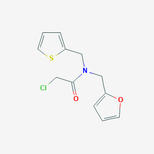 molecular formula C12H12ClNO2S B7498822 2-chloro-N-(furan-2-ylmethyl)-N-(thiophen-2-ylmethyl)acetamide 