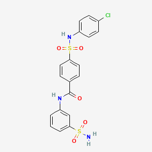 molecular formula C19H16ClN3O5S2 B7498830 4-[(4-chlorophenyl)sulfamoyl]-N-(3-sulfamoylphenyl)benzamide 