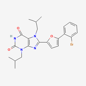 molecular formula C23H25BrN4O3 B7498857 8-[5-(2-Bromophenyl)furan-2-yl]-3,7-bis(2-methylpropyl)purine-2,6-dione 