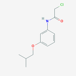 molecular formula C12H16ClNO2 B7498859 2-chloro-N-[3-(2-methylpropoxy)phenyl]acetamide 