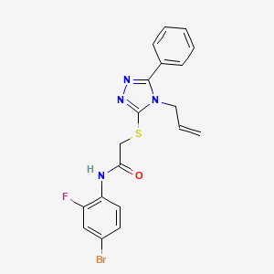 molecular formula C19H16BrFN4OS B7498866 N-(4-bromo-2-fluorophenyl)-2-[(5-phenyl-4-prop-2-enyl-1,2,4-triazol-3-yl)sulfanyl]acetamide 