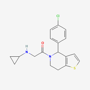 molecular formula C18H19ClN2OS B7498870 1-[4-(4-chlorophenyl)-6,7-dihydro-4H-thieno[3,2-c]pyridin-5-yl]-2-(cyclopropylamino)ethanone 