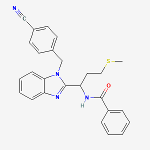 N-[1-[1-[(4-cyanophenyl)methyl]benzimidazol-2-yl]-3-methylsulfanylpropyl]benzamide