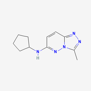 molecular formula C11H15N5 B7498906 N-cyclopentyl-3-methyl[1,2,4]triazolo[4,3-b]pyridazin-6-amine 