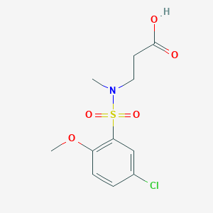 molecular formula C11H14ClNO5S B7498957 3-[(5-Chloro-2-methoxyphenyl)sulfonyl-methylamino]propanoic acid 