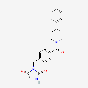 3-[[4-(4-Phenylpiperidine-1-carbonyl)phenyl]methyl]imidazolidine-2,4-dione