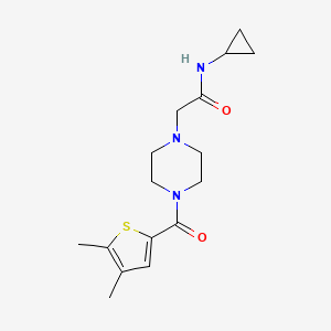 molecular formula C16H23N3O2S B7498994 N-cyclopropyl-2-[4-(4,5-dimethylthiophene-2-carbonyl)piperazin-1-yl]acetamide 