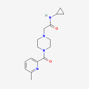 molecular formula C16H22N4O2 B7498997 N-cyclopropyl-2-[4-(6-methylpyridine-2-carbonyl)piperazin-1-yl]acetamide 
