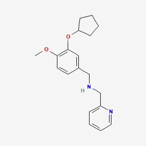 molecular formula C19H24N2O2 B7499004 1-(3-cyclopentyloxy-4-methoxyphenyl)-N-(pyridin-2-ylmethyl)methanamine 