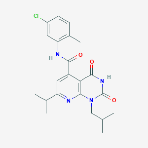 molecular formula C22H25ClN4O3 B7499018 N-(5-chloro-2-methylphenyl)-1-(2-methylpropyl)-2,4-dioxo-7-propan-2-ylpyrido[2,3-d]pyrimidine-5-carboxamide 