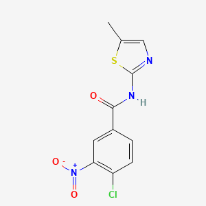 molecular formula C11H8ClN3O3S B7499031 4-chloro-N-(5-methyl-1,3-thiazol-2-yl)-3-nitrobenzamide 