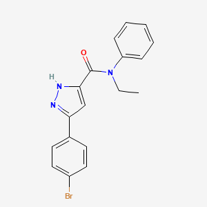 molecular formula C18H16BrN3O B7499060 5-(4-bromophenyl)-N-ethyl-N-phenyl-1H-pyrazole-3-carboxamide 