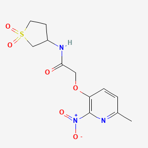 molecular formula C12H15N3O6S B7499106 N-(1,1-dioxothiolan-3-yl)-2-(6-methyl-2-nitropyridin-3-yl)oxyacetamide 