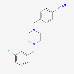 molecular formula C19H20ClN3 B7499108 4-[[4-[(3-Chlorophenyl)methyl]piperazin-1-yl]methyl]benzonitrile 