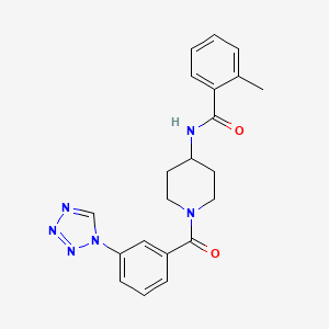 molecular formula C21H22N6O2 B7499114 2-methyl-N-[1-[3-(tetrazol-1-yl)benzoyl]piperidin-4-yl]benzamide 