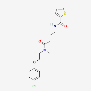 molecular formula C18H21ClN2O3S B7499143 N-[4-[2-(4-chlorophenoxy)ethyl-methylamino]-4-oxobutyl]thiophene-2-carboxamide 